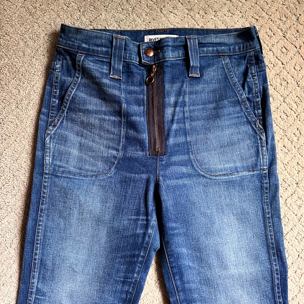 Madewell Rivet & Thread High Rise Cropped Jeans, Size 28 - Picture 2 of 8